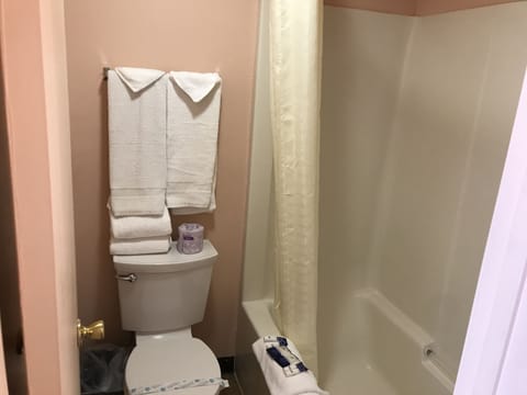 Room, 2 Double Beds | Bathroom | Free toiletries, hair dryer, towels