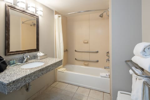 Standard Room, 1 King Bed, Accessible, Bathtub | Bathroom | Free toiletries, hair dryer, towels, soap