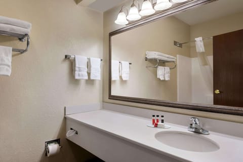 Deluxe Room, Multiple Beds, Non Smoking (2 Queen Beds with Sofa Bed) | Bathroom | Shower, hair dryer, towels