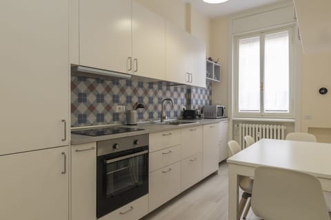 Classic Apartment | Private kitchen | Fridge, microwave, oven, stovetop