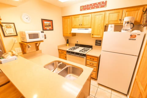 16A - 2 Bedroom Condo | Private kitchen | Full-size fridge, microwave, oven, stovetop