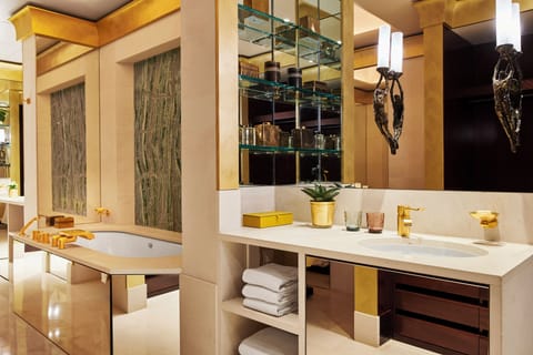 Imperial Suite | Bathroom | Separate tub and shower, deep soaking tub, rainfall showerhead