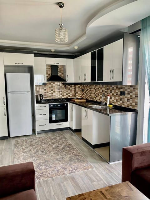 Family Apartment | Private kitchen | Full-size fridge, cookware/dishes/utensils, cleaning supplies