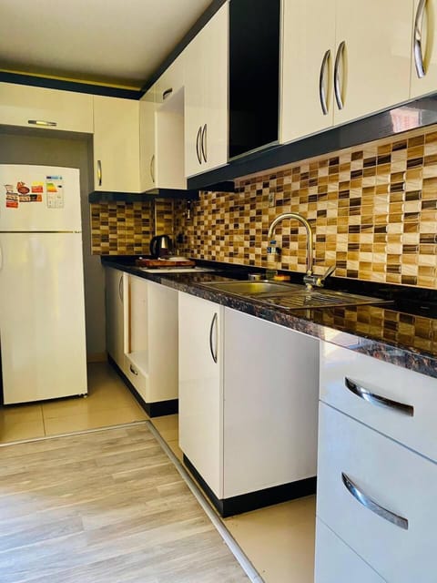 Family Apartment | Private kitchen | Full-size fridge, cookware/dishes/utensils, cleaning supplies