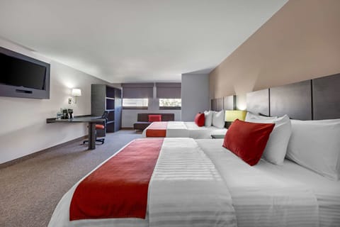 Suite, 2 Double Beds, Non Smoking | In-room safe, desk, laptop workspace, blackout drapes