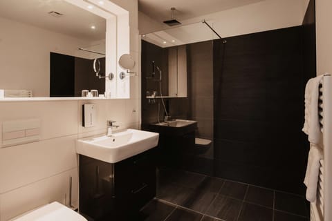 Apartment, 1 King Bed, Balcony (Kitchenette) | Bathroom | Eco-friendly toiletries, hair dryer, bathrobes, bidet