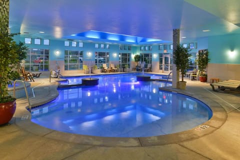 Indoor pool, open 8:00 AM to 10:00 PM, sun loungers