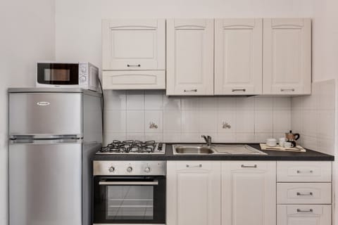 Classic Apartment | Private kitchen | Fridge, microwave, oven, espresso maker