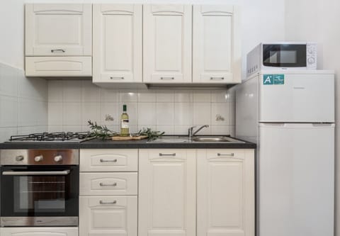 Deluxe Apartment | Private kitchen | Fridge, microwave, oven, espresso maker