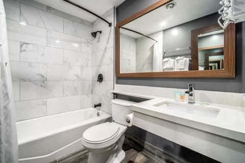 Standard Room, 1 King Bed | Bathroom | Combined shower/tub, free toiletries, hair dryer, towels