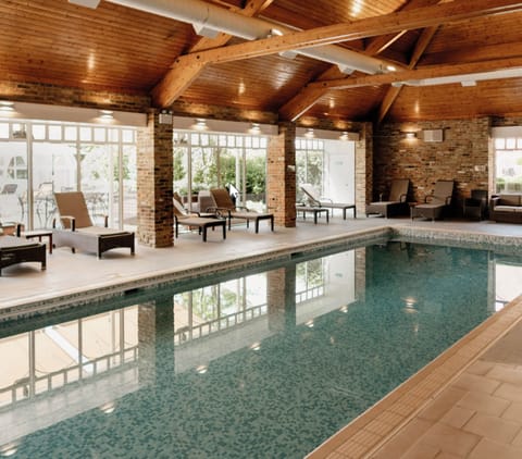 Indoor pool, outdoor pool, sun loungers