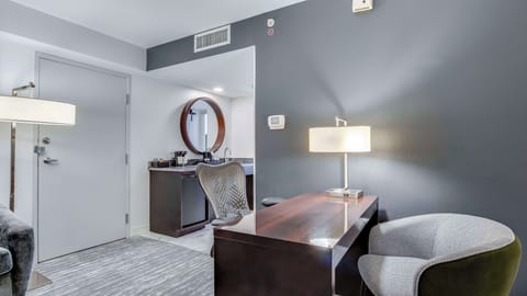 Suite, 1 King Bed, Accessible, Non Smoking (Roll-In Shower) | 1 bedroom, premium bedding, down comforters, pillowtop beds