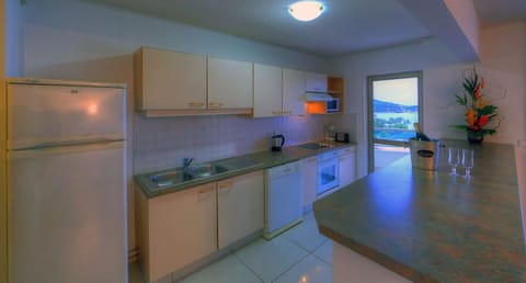 Apartment, 2 Bedrooms | Private kitchen | Fridge, microwave, oven, stovetop