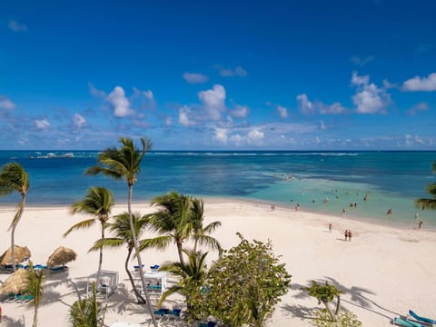 On the beach, white sand, beach bar