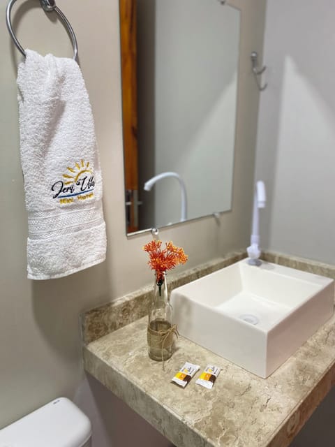 Double Suite | Bathroom | Shower, towels, soap, toilet paper