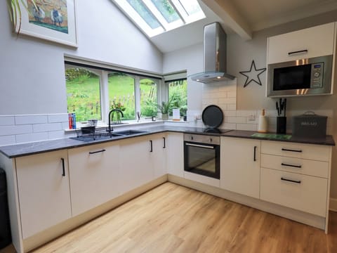 Fridge, dishwasher, cookware/dishes/utensils