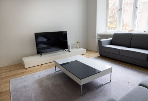 Deluxe Apartment | Living area | 36-cm TV with cable channels