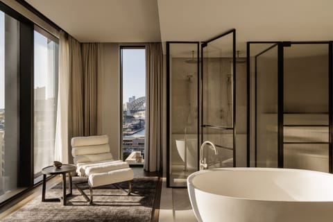 Suite (Liberty) | Bathroom | Rainfall showerhead, designer toiletries, hair dryer, bathrobes