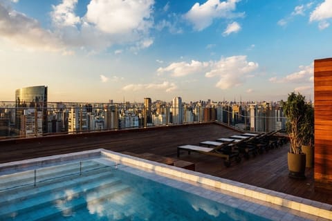 Indoor pool, outdoor pool, sun loungers