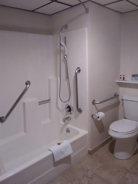 Room, 1 Queen Bed, Accessible, Non Smoking | Bathroom | Hair dryer, towels