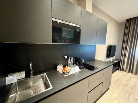 Suite Superior | Private kitchen | Fridge, microwave, stovetop, dishwasher