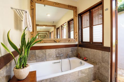 Villa, Private Pool, Garden View | Bathroom | Separate tub and shower, free toiletries, hair dryer, bathrobes