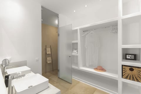 Exclusive Suite | Bathroom | Shower, hydromassage showerhead, free toiletries, hair dryer