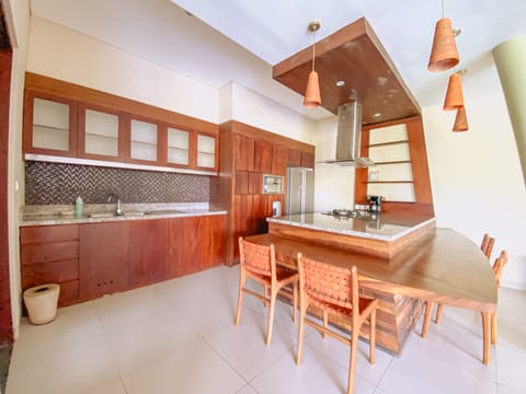 Three-bedroom Family Pool Villa | Private kitchen | Fridge, microwave, stovetop, dishwasher