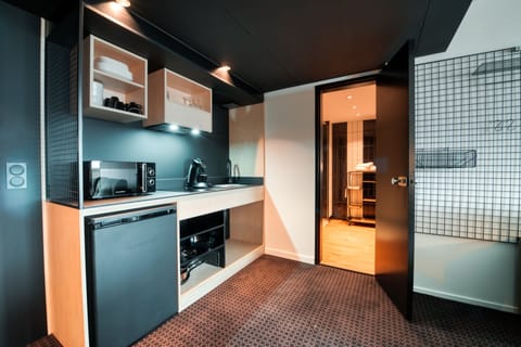 Family Apartment | Private kitchen | Fridge, microwave, stovetop, espresso maker