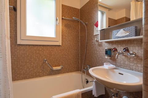 Single Room, Balcony, Mountain View | Bathroom | Hair dryer, towels