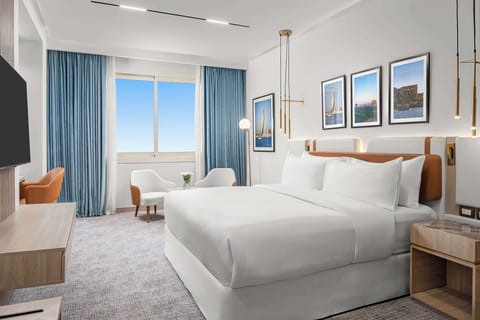 Junior executive deluxe suite | Hypo-allergenic bedding, down comforters, pillowtop beds, minibar