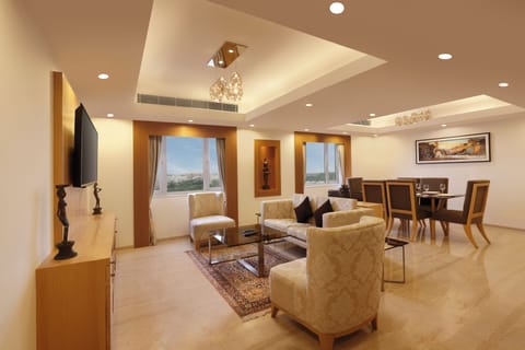 Presidential Room | Living area | 40-inch LED TV with satellite channels, TV, DVD player