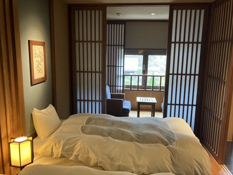 Annex Japanese Western Room "Akari Koji" with River View (9-tatami mats and 2beds), Non Smoking | In-room safe, free WiFi, bed sheets