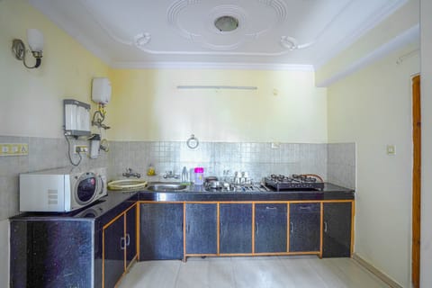 Deluxe Apartment | Private kitchen | Fridge, stovetop, electric kettle, dining tables