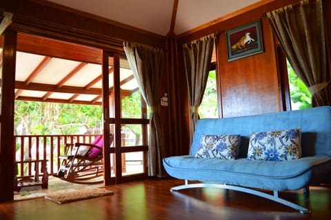 Bungalow, Beachfront | Living area