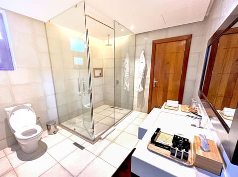 Deluxe Double Room | Bathroom | Free toiletries, hair dryer, bathrobes, slippers