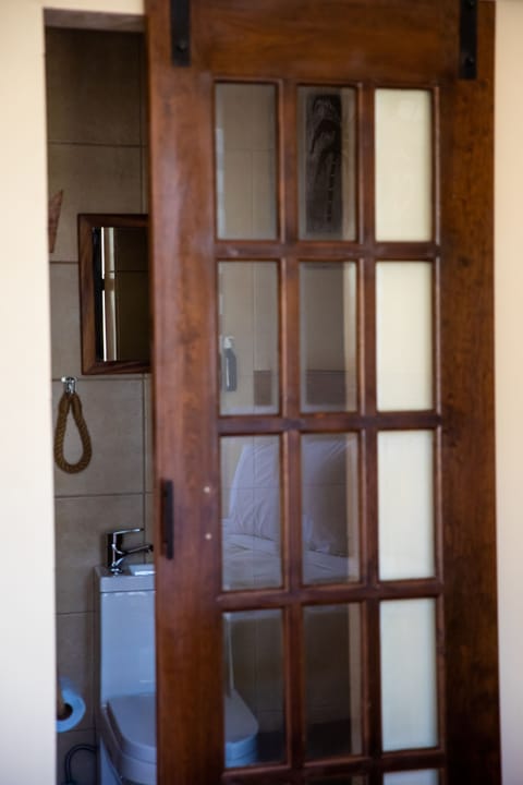 Shower, rainfall showerhead, towels