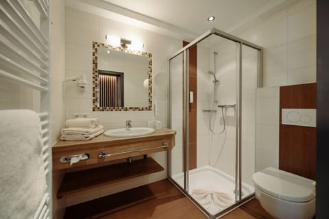 Deluxe Double Room | Bathroom | Free toiletries, hair dryer, bathrobes, slippers