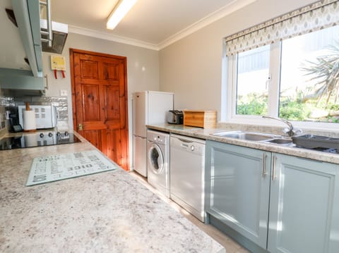 Fridge, dishwasher, electric kettle, toaster