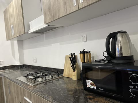 Comfort Apartment | Private kitchen | Mini-fridge, microwave, stovetop, electric kettle