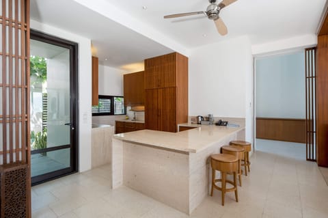 Family Villa, 3 Bedrooms, Sea View | Private kitchen | Fridge, microwave, stovetop, rice cooker