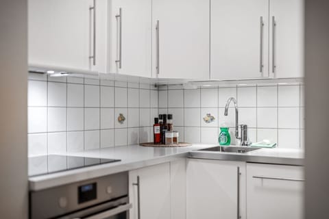 City Apartment, 3 Bed (Ground Floor) | Private kitchen | Full-size fridge, oven, stovetop, dishwasher