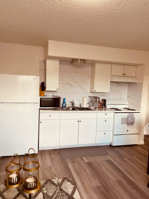 Premium Apartment | Private kitchen | Full-size fridge, microwave, oven, stovetop