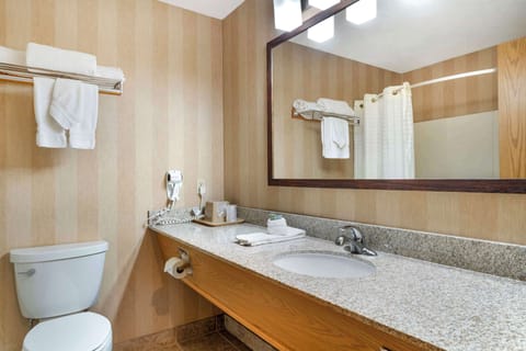 Standard Room, 2 Queen Beds, Non Smoking, Refrigerator & Microwave | Bathroom | Eco-friendly toiletries, hair dryer, towels