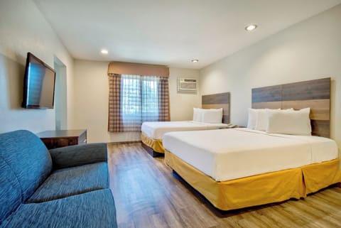 Deluxe Room, 2 Double Beds, Non Smoking, Refrigerator & Microwave | 1 bedroom, desk, iron/ironing board, free WiFi