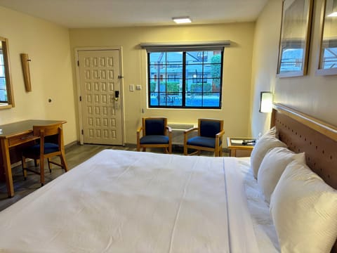 Desk, free WiFi, bed sheets