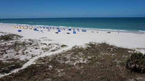 On the beach, white sand