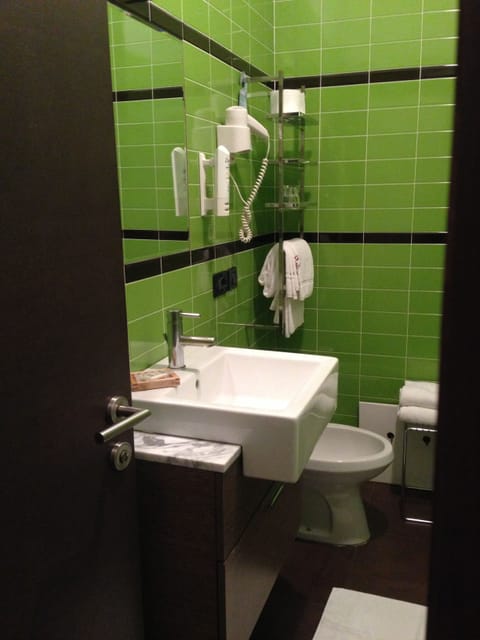 Single Room | Bathroom | Shower, hair dryer, bidet, towels