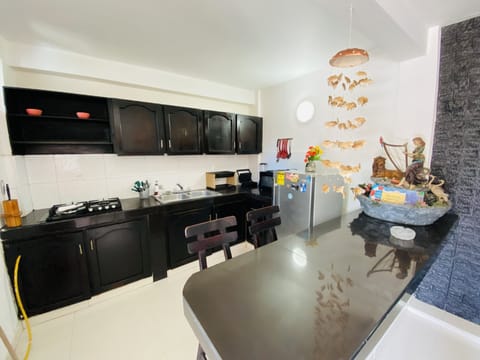 Family Apartment | Private kitchen | Mini-fridge, blender, cookware/dishes/utensils