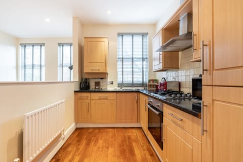 Deluxe Apartment | Private kitchen | Full-size fridge, microwave, oven, dishwasher